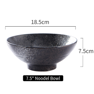 Tazones de Ramen Negros Vintage de FENN Japan, Tazones de Fideos Coreanos de Porcelana Personalizados, Tazones de Cerámica para Ensaladas para el Hogar y la Cocina - Product Image 5