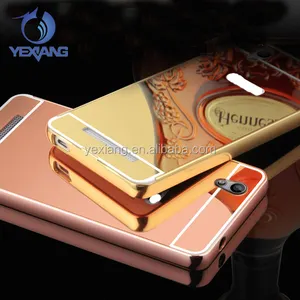 Fashion metal aluminum acrylic mirror back cover bumper phone case for gionee f103 mobile phone bags & cases