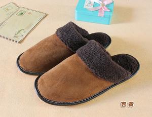 Véritable cuir véritable femmes hommes <span class=keywords><strong>maison</strong></span> pantoufles chaud hiver chaussures <span class=keywords><strong>d</strong></span>'intérieur <span class=keywords><strong>pour</strong></span> Couples chambre <span class=keywords><strong>maison</strong></span> en peluche confortable invités appartements - Product Image 6