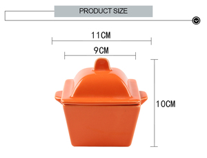 Orange grès casserole soupe stock pots avec cocotte - Product Image 5