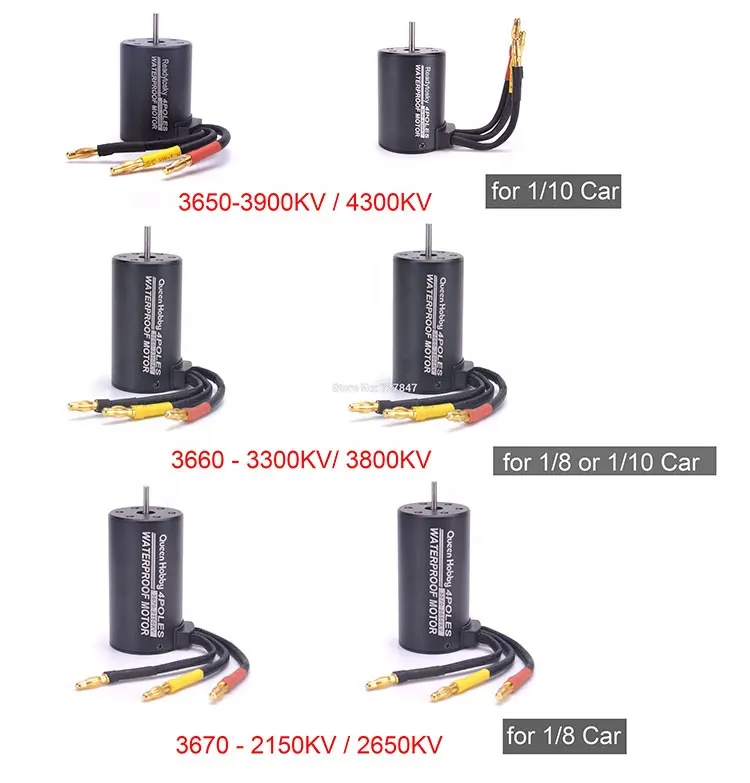 1ชิ้น3650 3900KV 4300KV / 3660 3300KV 3800KV / 3670 2150KV 2650KV กันน้ำมอเตอร์ไร้แปรงสำหรับ1/8 1:8 1/10 1:10 RC รถรถบรรทุก