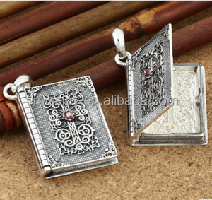 จี้เงินแท้สไตล์ไทยโบราณรูปสมุดบันทึก  จี้เงินสเตอร์ลิงเรื่องราวความรักของฉัน สำหรับสาวๆ - Product Image 2