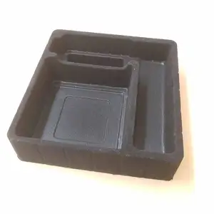 customize black flocked plastic tray for electronic components