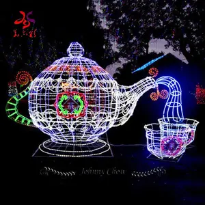 2023 all'ingrosso outdoor wire frame 3D led scultura illuminata holiday festival festa di nozze decorazione natalizia corda motivo luce