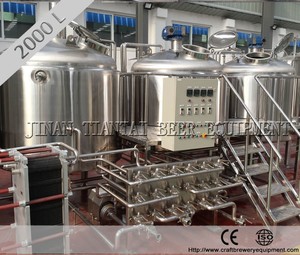 Embarcaciones de tres vasos de acero inoxidable pequeño equipo de la cervecería 2000L, fábrica de cerveza - Product Image 4