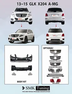 For 2013-2015 M-ercedes GLK X204 Upgraded A-MG Body Kit mit Exhaust Tips, frontschürze und hinten stoßstange