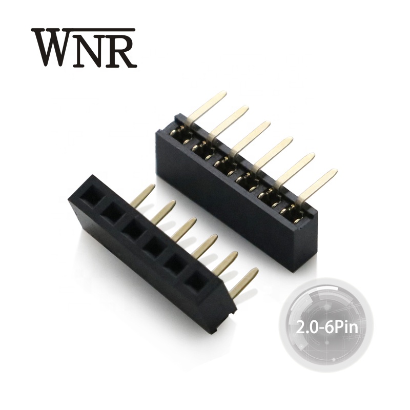 China Manufacture Supplier 2.0 pitch Single Row Headers 6 pin Female Connector Terminal