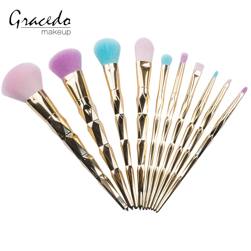 Suppliers Rose gold Latest selling brush set Best price of make up kit Rainbow 7pcs makeup brushes