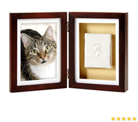 Cadre photo souvenir pour animaux de compagnie avec empreinte de patte de chien ou de chat, kit d'empreinte de patte en argile, cadeau parfait