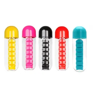Portable Pill 7 Organizer Box Water Bottle with New Design