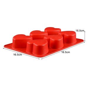 แม่พิมพ์ซิลิโคนสำหรับอบเค้กช็อคโกแลตปลอดภัยสำหรับไมโครเวฟอาหาร6ช่องปลอดภัย - Product Image 2