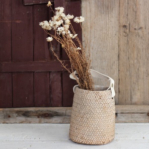 Vente en gros de pots de fleurs en ciment avec poignée en <span class=keywords><strong>bambou</strong></span> pour la décoration intérieure, bon <span class=keywords><strong>prix</strong></span> pour le jardinage. - Product Image 2
