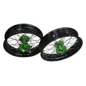 KX450X 2023 17 אינץ אלומיניום סגסוגת anodized מירוץ Supermoto סטי גלגלים עבור Kawasaki