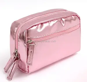 Fashion PU Travel Cosmetic Bags Candy Color Toilet Makeup Organizer Bag Waterproof Wash Bag