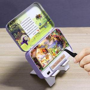 Al por mayor nueva caja de lata Casa de muñeca de madera <span class=keywords><strong>feliz</strong></span> granja con luz y muebles mejores regalos para jóvenes y niños - Product Image 3