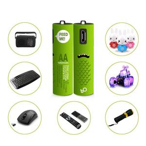 El uso repetido de reutilizable recargable pilas <span class=keywords><strong>AA</strong></span> 1,2 V 1,5 V Micro puerto USB de carga de la batería AAA 4 Pack 2 Pack 1000mAh 450mAh