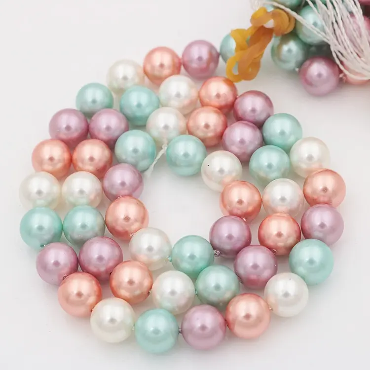 6Mm 8Mm 10Mm 12Mm Loose Shell Pearl Whole Drilled Multi Color Mixed For Jewelry Making