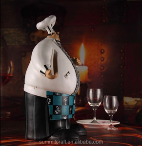 Estatua de <span class=keywords><strong>Chef</strong></span> Gordo de Cocina de Estilo Europeo de Poliresina de 15 Pulgadas con Tabla - Product Image 4