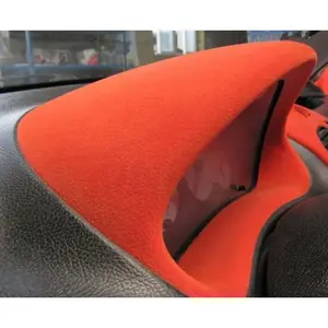 Annhao Stiker Vinil Dekorasi Interior Mobil, Dekorasi Interior Mobil Suede Lapisan Pembungkus Vinil Kain Beludru Oranye 1.35X15M