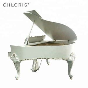 Piano de Cola Antiguo de Estilo Barroco Blanco Mate en Venta SG-152WB - Product Image 5