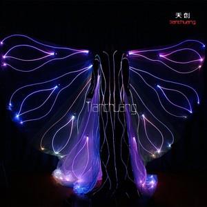 Zancos de Ensueño Fibra Opitc con Disfraz de Mariposa, RF remoto LED ala isis danza traje - Product Image 6