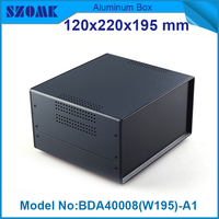 Panneau métallique métallique discret, boîtier pour instrument, boîte led électronique, boîtier de bricolage, couleur noire