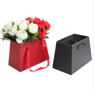 <span class=keywords><strong>Couleur</strong></span> unie papier portable trapézoïdale seau à fleurs boîte à fleurs - Product Image 1