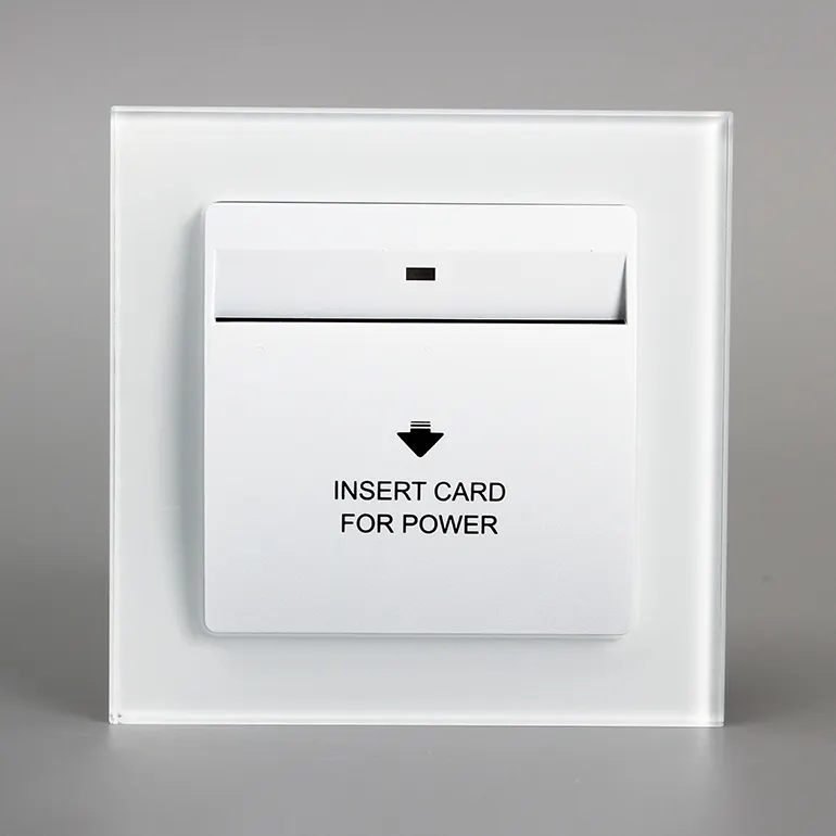 Энергосберегающий выключатель питания RFID-карты из белого стекла для гостиничного номера