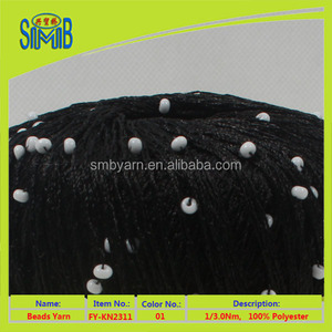 producto nuevo granos de poliéster <span class=keywords><strong>hilo</strong></span> de fantasía para de punto tejido de punto hilos negros con cuentas - Product Image 2