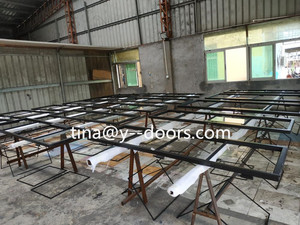 Sang trọng phía trước thiết kế cửa nội thất Pháp Trượt Sắt Thiết Kế Cửa với Tính Khí Lắp Kính Glass - Product Image 3