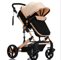 Best-seller, poussette bébé 3 en 1 en tissu de coton de luxe, ventilée, avec certification EN1888, cadre pliable en acier inoxydable