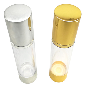 Clear Airless 15ml 20ml 25ml 30ml 50ml 80ml 100mL 120ml Botellas de loción de plástico redondas con bombas cosméticas de fondo superior de aluminio - Product Image 2