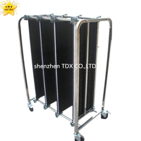 Chariot de stockage à roulettes en acier inoxydable antistatique SMT ESD à 4 roues pour PCB