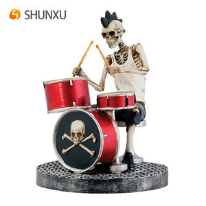 Rock Band Cranio Figura Modello Da Collezione Della Resina Del Cranio <span class=keywords><strong>Chitarrista</strong></span> Figurine Statua Scultura Batterista - Product Image 2
