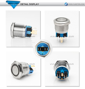 Interrupteur à bouton-poussoir momentané en acier inoxydable en métal IP67 22mm - Product Image 3