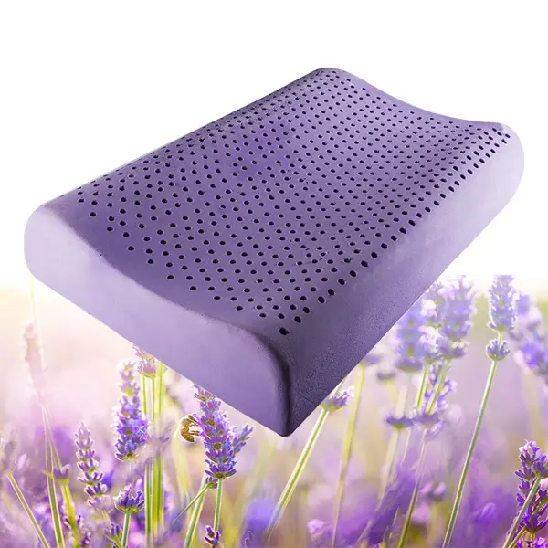 Premium Hypoallergenic Lavender Memori Busa Leher Bantal dengan Removable Kasus