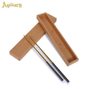 صندوق ورق كرافت عالي الجودة والأكثر مبيعًا لزوج واحد من أعواد الطعام، صندوق تغليف بغطاء صلب، صندوق مخصص لأدوات المائدة وأعواد الطعام - Product Image 3