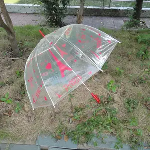 אחד זמן שימוש מטרייה שקופה אפולו צורת פטריות מטרייה עם לוגו
