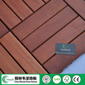 Carreaux de sol en bois dur de couleur naturelle, utilisation en extérieur, 10 pièces - Product Image 2