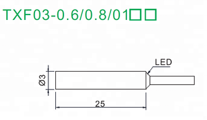Cảm biến chuyển động loại hình trụ <span class=keywords><strong>mini</strong></span> với TXF03-0.6NO Cáp cảm biến cảm ứng khoảng cách dài - Product Image 3