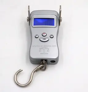 LCD Electronic Balance Digital Fishing Hook Hanging Scale 110 Pound/50 Killogram 10 Gram 2 AAA Batteries