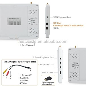 7 pulgadas FPV fotografí<span class=keywords><strong>a</strong></span> <span class=keywords><strong>a</strong></span>érea LCD monitor, 5.8 GHz wireless <span class=keywords><strong>a</strong></span> / <span class=keywords><strong>v</strong></span> transmisor <span class=keywords><strong>receptor</strong></span> - Product Image 5