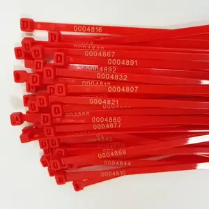 Red Plastic Nylon Numbered Cable Ties