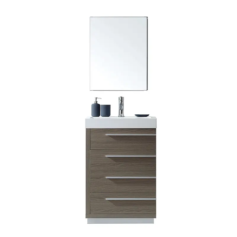 Cinese piccolo singolo lavello design cassetti base bagno vanità e specchio