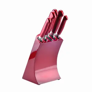 2022 Colored painting kitchen knives set with block