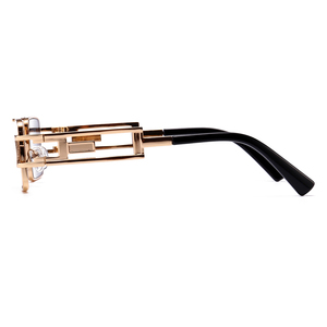 <span class=keywords><strong>Gafas</strong></span> de Sol <span class=keywords><strong>Rectangulares</strong></span> para Hombre, Estilo Steampunk, Marco Metálico Dorado, Negro y Rojo, Parte Superior Plana, <span class=keywords><strong>Gafas</strong></span> de Sol Cuadradas para Mujer, Moda 2019, Estilo Cool para Hombre - Product Image 4