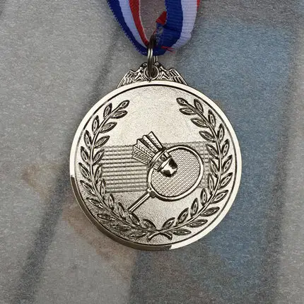 Beautiful custom antique nickel badminton sports award winner medal winning medal metal honor medal