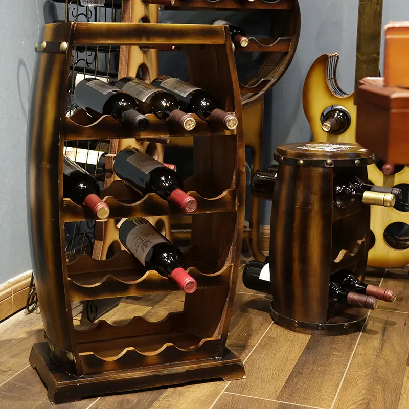 Il portabottiglie europeo in legno da 69CM può contenere 15 bottiglie di grandi ornamenti per vino rosso 1549