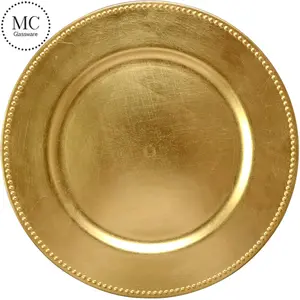 Disposable golden plastic charger plates wholesale