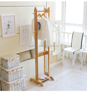 Semplice verticale Gancio di Bambù Naturale Hat Coat Rack - Product Image 2